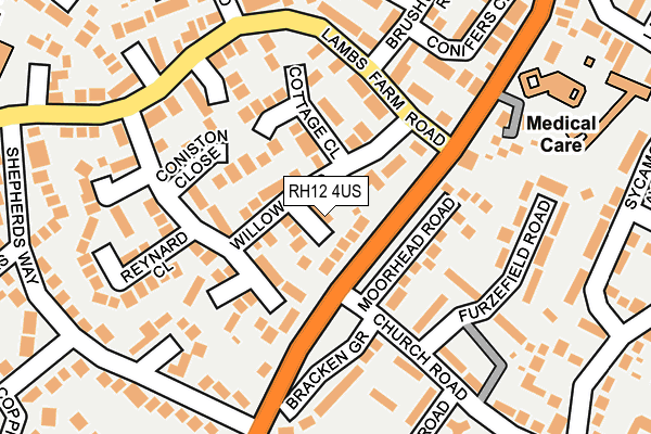 RH12 4US map - OS OpenMap – Local (Ordnance Survey) RH12 4US map - OS OpenMap – Local (Ordnance Survey)