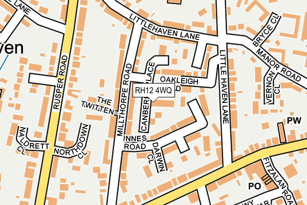 RH12 4WQ map - OS OpenMap – Local (Ordnance Survey) RH12 4WQ map - OS OpenMap – Local (Ordnance Survey)