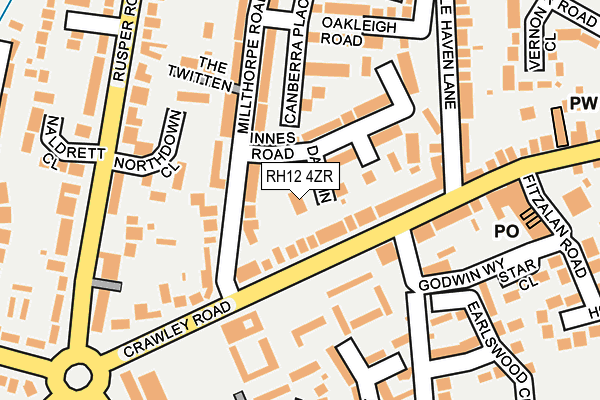 RH12 4ZR map - OS OpenMap – Local (Ordnance Survey) RH12 4ZR map - OS OpenMap – Local (Ordnance Survey)