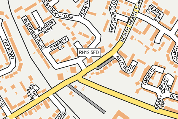 RH12 5FD map - OS OpenMap – Local (Ordnance Survey) RH12 5FD map - OS OpenMap – Local (Ordnance Survey)
