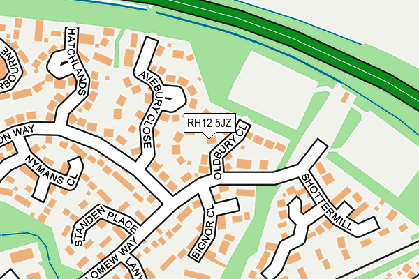 RH12 5JZ map - OS OpenMap – Local (Ordnance Survey) RH12 5JZ map - OS OpenMap – Local (Ordnance Survey)