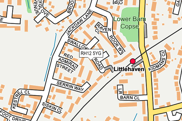 RH12 5YG map - OS OpenMap – Local (Ordnance Survey) RH12 5YG map - OS OpenMap – Local (Ordnance Survey)