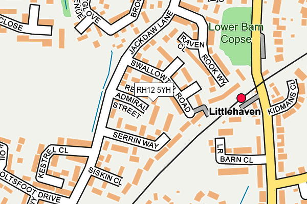 RH12 5YH map - OS OpenMap – Local (Ordnance Survey) RH12 5YH map - OS OpenMap – Local (Ordnance Survey)