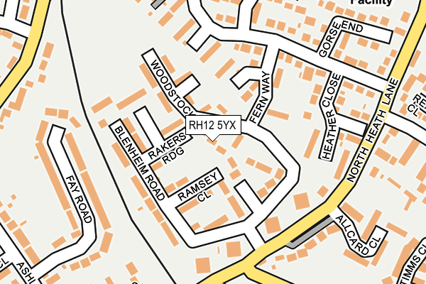RH12 5YX map - OS OpenMap – Local (Ordnance Survey) RH12 5YX map - OS OpenMap – Local (Ordnance Survey)