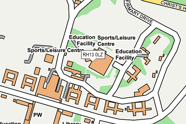 RH13 0LZ map - OS OpenMap – Local (Ordnance Survey) RH13 0LZ map - OS OpenMap – Local (Ordnance Survey)