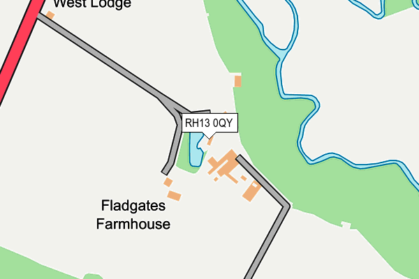 RH13 0QY map - OS OpenMap – Local (Ordnance Survey) RH13 0QY map - OS OpenMap – Local (Ordnance Survey)
