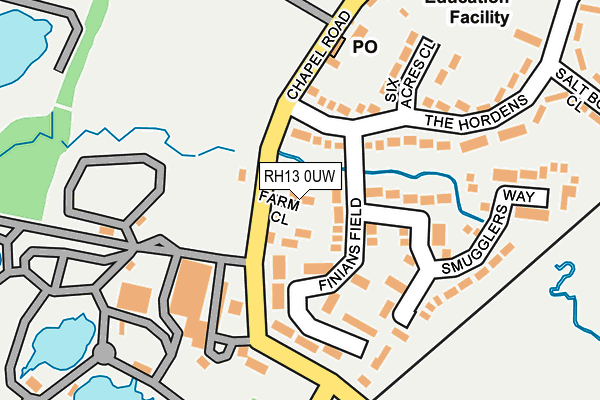 RH13 0UW map - OS OpenMap – Local (Ordnance Survey) RH13 0UW map - OS OpenMap – Local (Ordnance Survey)