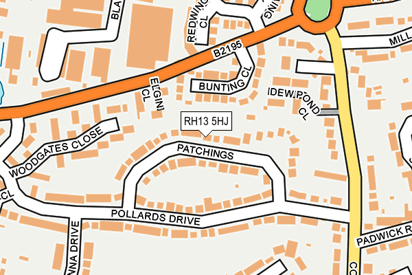 RH13 5HJ map - OS OpenMap – Local (Ordnance Survey) RH13 5HJ map - OS OpenMap – Local (Ordnance Survey)