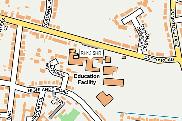 RH13 5HR map - OS OpenMap – Local (Ordnance Survey) RH13 5HR map - OS OpenMap – Local (Ordnance Survey)