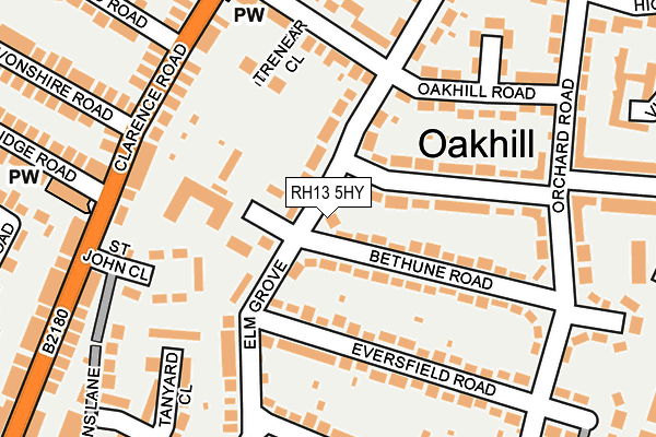 RH13 5HY map - OS OpenMap – Local (Ordnance Survey) RH13 5HY map - OS OpenMap – Local (Ordnance Survey)