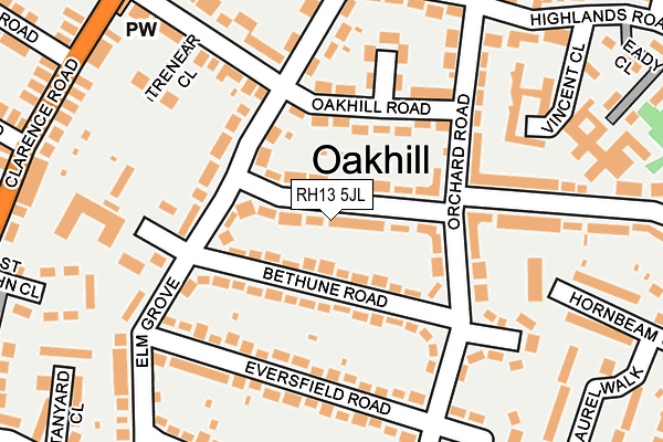 RH13 5JL map - OS OpenMap – Local (Ordnance Survey) RH13 5JL map - OS OpenMap – Local (Ordnance Survey)