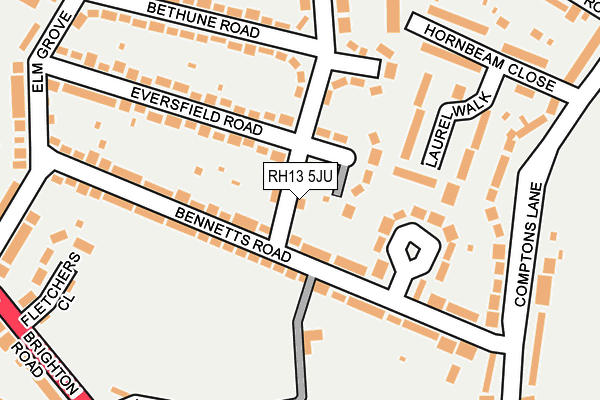 RH13 5JU map - OS OpenMap – Local (Ordnance Survey) RH13 5JU map - OS OpenMap – Local (Ordnance Survey)