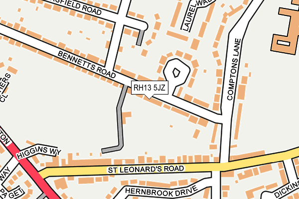 RH13 5JZ map - OS OpenMap – Local (Ordnance Survey) RH13 5JZ map - OS OpenMap – Local (Ordnance Survey)