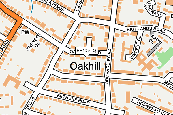 RH13 5LQ map - OS OpenMap – Local (Ordnance Survey) RH13 5LQ map - OS OpenMap – Local (Ordnance Survey)