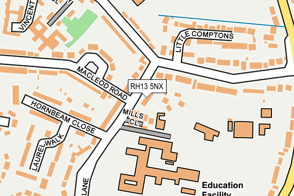 RH13 5NX map - OS OpenMap – Local (Ordnance Survey) RH13 5NX map - OS OpenMap – Local (Ordnance Survey)