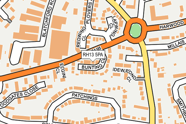 RH13 5PA map - OS OpenMap – Local (Ordnance Survey) RH13 5PA map - OS OpenMap – Local (Ordnance Survey)