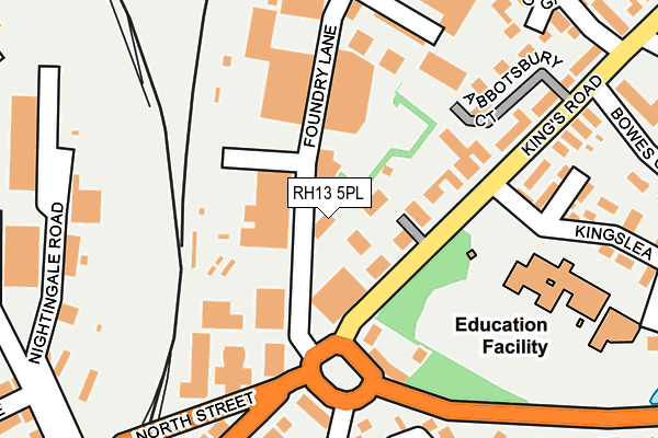 RH13 5PL map - OS OpenMap – Local (Ordnance Survey) RH13 5PL map - OS OpenMap – Local (Ordnance Survey)