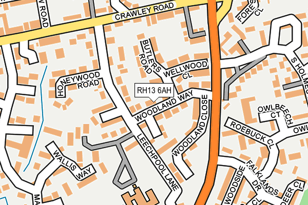 RH13 6AH map - OS OpenMap – Local (Ordnance Survey) RH13 6AH map - OS OpenMap – Local (Ordnance Survey)