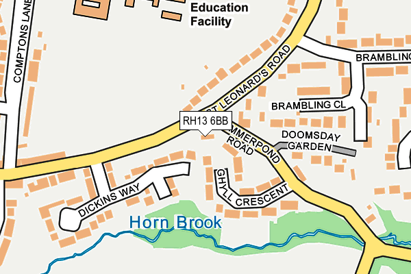 RH13 6BB map - OS OpenMap – Local (Ordnance Survey) RH13 6BB map - OS OpenMap – Local (Ordnance Survey)