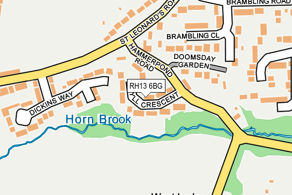 RH13 6BG map - OS OpenMap – Local (Ordnance Survey)
