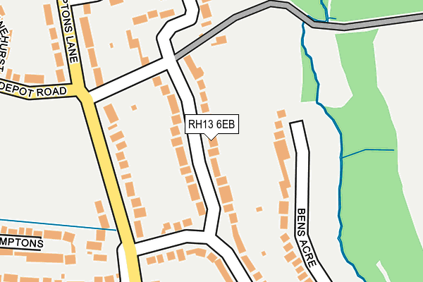 RH13 6EB map - OS OpenMap – Local (Ordnance Survey) RH13 6EB map - OS OpenMap – Local (Ordnance Survey)