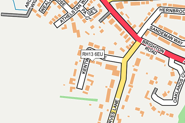 RH13 6EU map - OS OpenMap – Local (Ordnance Survey) RH13 6EU map - OS OpenMap – Local (Ordnance Survey)