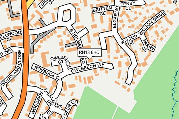RH13 6HQ map - OS OpenMap – Local (Ordnance Survey) RH13 6HQ map - OS OpenMap – Local (Ordnance Survey)