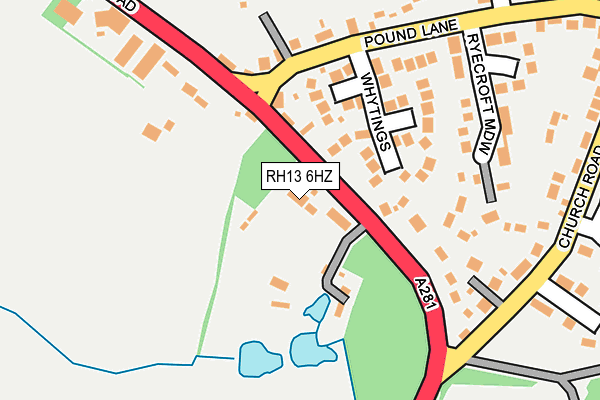 RH13 6HZ map - OS OpenMap – Local (Ordnance Survey) RH13 6HZ map - OS OpenMap – Local (Ordnance Survey)