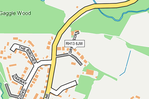 RH13 6JW map - OS OpenMap – Local (Ordnance Survey) RH13 6JW map - OS OpenMap – Local (Ordnance Survey)