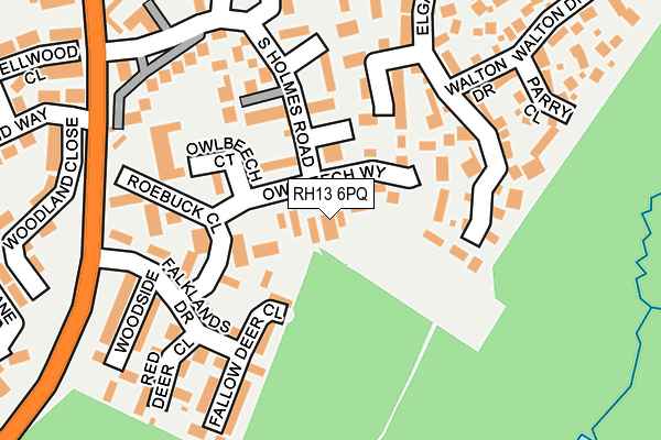 RH13 6PQ map - OS OpenMap – Local (Ordnance Survey) RH13 6PQ map - OS OpenMap – Local (Ordnance Survey)