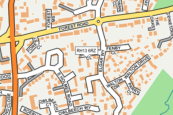 RH13 6RZ map - OS OpenMap – Local (Ordnance Survey) RH13 6RZ map - OS OpenMap – Local (Ordnance Survey)