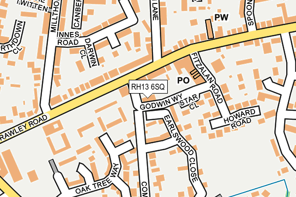 RH13 6SQ map - OS OpenMap – Local (Ordnance Survey) RH13 6SQ map - OS OpenMap – Local (Ordnance Survey)