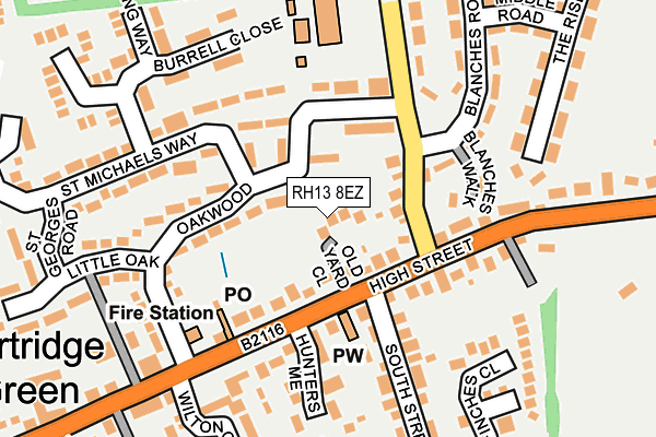 RH13 8EZ map - OS OpenMap – Local (Ordnance Survey) RH13 8EZ map - OS OpenMap – Local (Ordnance Survey)