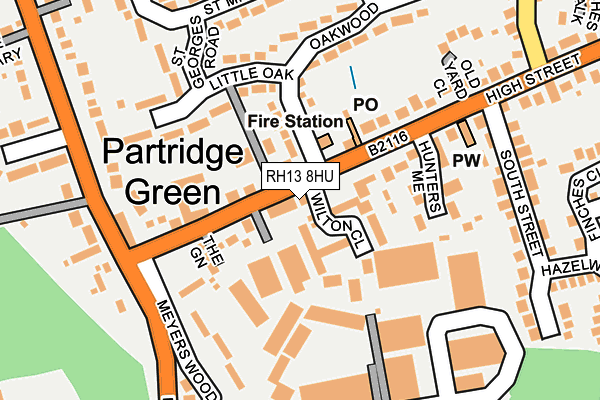 RH13 8HU map - OS OpenMap – Local (Ordnance Survey) RH13 8HU map - OS OpenMap – Local (Ordnance Survey)