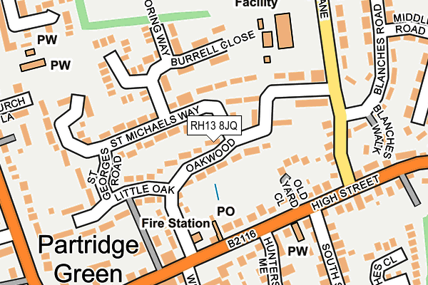 RH13 8JQ map - OS OpenMap – Local (Ordnance Survey) RH13 8JQ map - OS OpenMap – Local (Ordnance Survey)
