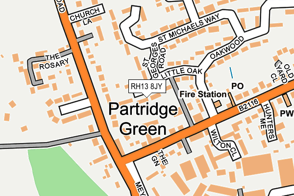 RH13 8JY map - OS OpenMap – Local (Ordnance Survey) RH13 8JY map - OS OpenMap – Local (Ordnance Survey)