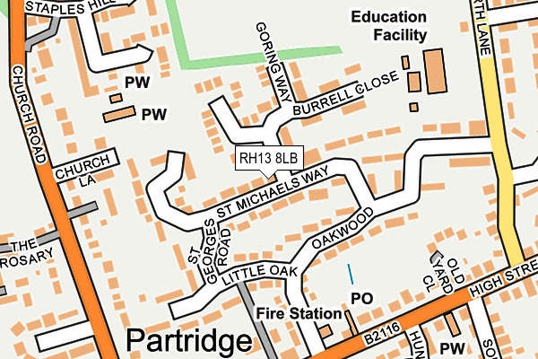 RH13 8LB map - OS OpenMap – Local (Ordnance Survey) RH13 8LB map - OS OpenMap – Local (Ordnance Survey)