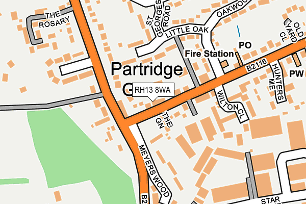 RH13 8WA map - OS OpenMap – Local (Ordnance Survey) RH13 8WA map - OS OpenMap – Local (Ordnance Survey)