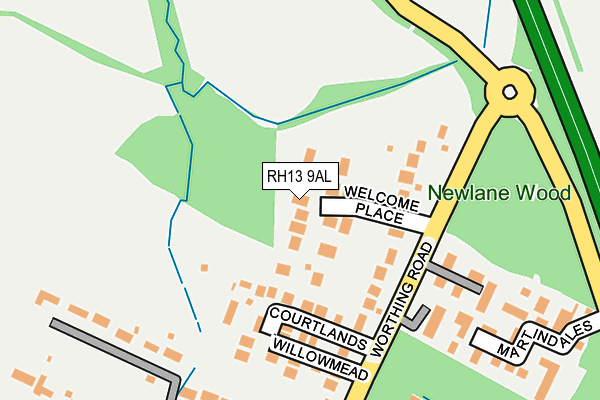 RH13 9AL map - OS OpenMap – Local (Ordnance Survey) RH13 9AL map - OS OpenMap – Local (Ordnance Survey)
