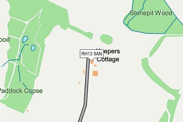 RH13 9AN map - OS OpenMap – Local (Ordnance Survey) RH13 9AN map - OS OpenMap – Local (Ordnance Survey)