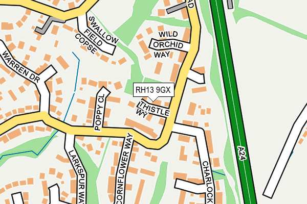 RH13 9GX map - OS OpenMap – Local (Ordnance Survey) RH13 9GX map - OS OpenMap – Local (Ordnance Survey)