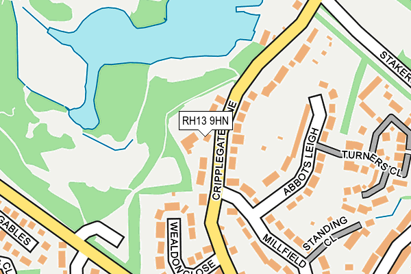 RH13 9HN map - OS OpenMap – Local (Ordnance Survey) RH13 9HN map - OS OpenMap – Local (Ordnance Survey)