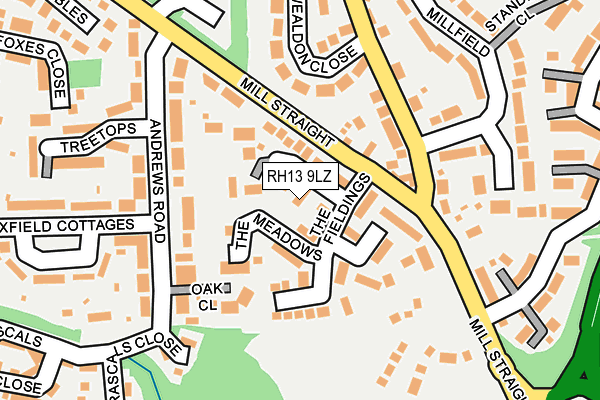 RH13 9LZ map - OS OpenMap – Local (Ordnance Survey) RH13 9LZ map - OS OpenMap – Local (Ordnance Survey)
