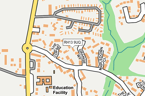 RH13 9UQ map - OS OpenMap – Local (Ordnance Survey) RH13 9UQ map - OS OpenMap – Local (Ordnance Survey)
