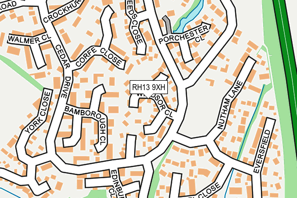 RH13 9XH map - OS OpenMap – Local (Ordnance Survey) RH13 9XH map - OS OpenMap – Local (Ordnance Survey)