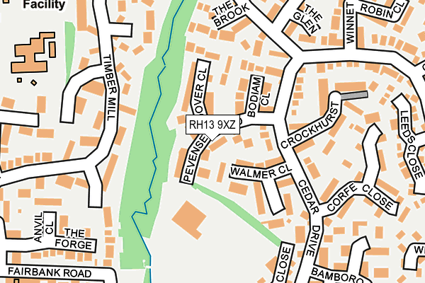 RH13 9XZ map - OS OpenMap – Local (Ordnance Survey) RH13 9XZ map - OS OpenMap – Local (Ordnance Survey)