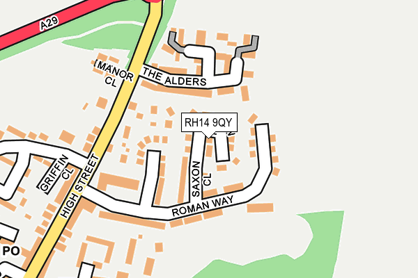 RH14 9QY map - OS OpenMap – Local (Ordnance Survey) RH14 9QY map - OS OpenMap – Local (Ordnance Survey)