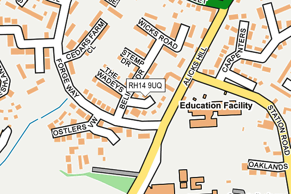 RH14 9UQ map - OS OpenMap – Local (Ordnance Survey) RH14 9UQ map - OS OpenMap – Local (Ordnance Survey)