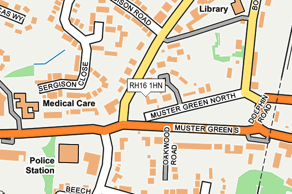 RH16 1HN map - OS OpenMap – Local (Ordnance Survey) RH16 1HN map - OS OpenMap – Local (Ordnance Survey)