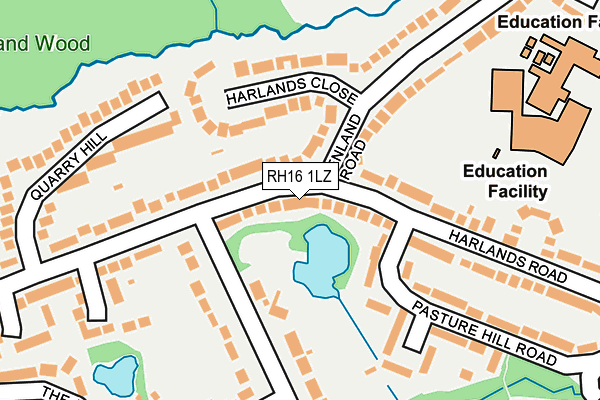 RH16 1LZ map - OS OpenMap – Local (Ordnance Survey) RH16 1LZ map - OS OpenMap – Local (Ordnance Survey)